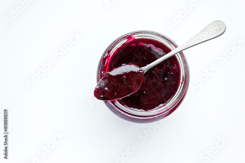Top view of fruity jam