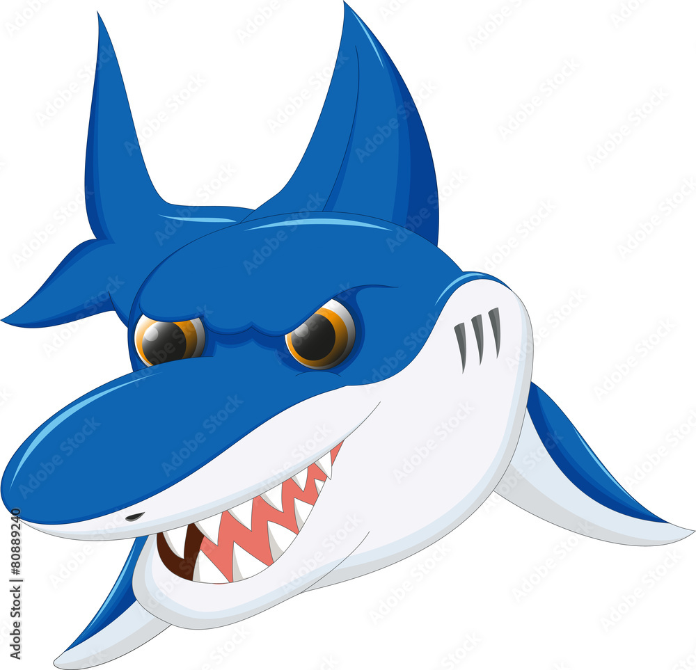 shark head cartoon Stock Vector | Adobe Stock