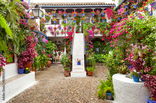 Courtyard with Flowers decorated  - Patio Fest, Spain, Europe photo
