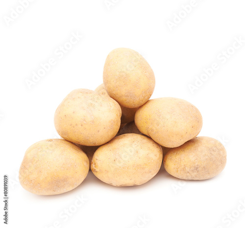 Pile of multiple potatoes isolated