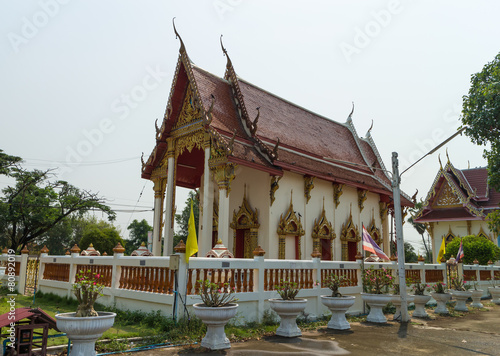 Temple with sky background at Wat Suan Kluai photo