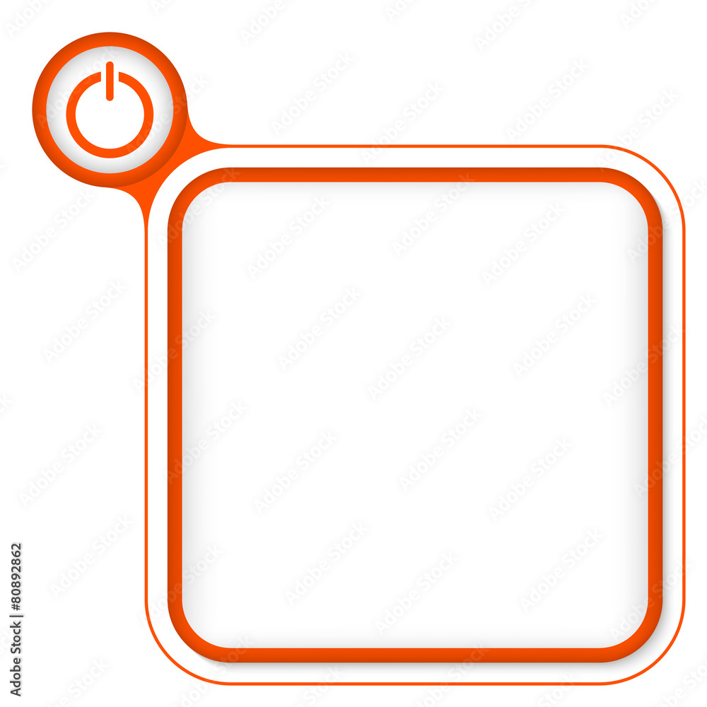 Red frame for your text and power button Red frame for your text and power button