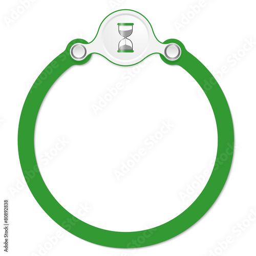 circular frame for your text and sand glass