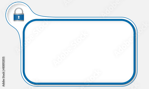 Blue frame for your text and padlock