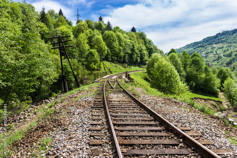 Obraz premium Railway in the mountains