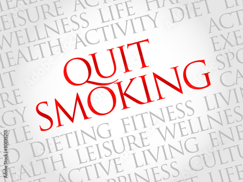 Quit Smoking word cloud, health concept
