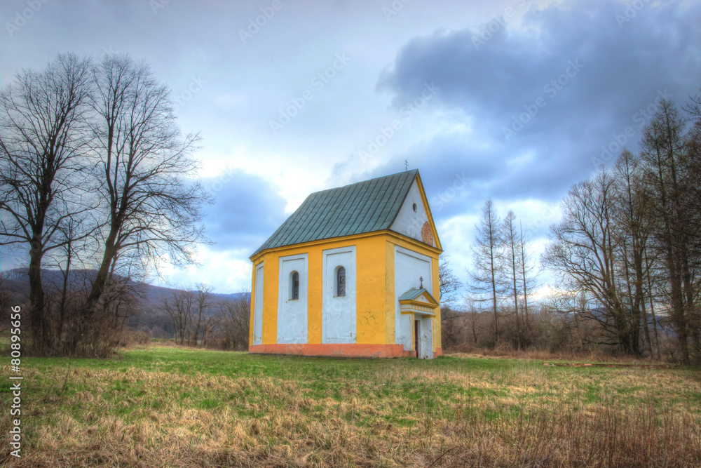Lonely Chapel in Forest Lonely Chapel in Forest