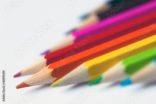 Colorful Pencils on a white table
