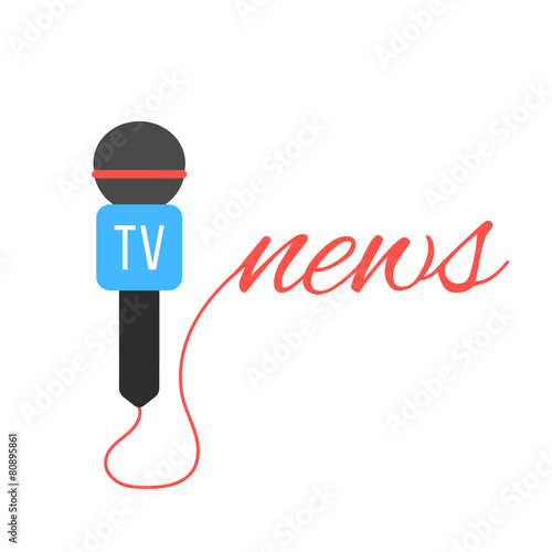 tv channel microphone with news lettering