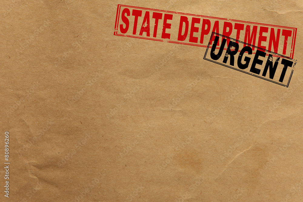 Paper texture with state department and urgent rubber stamps