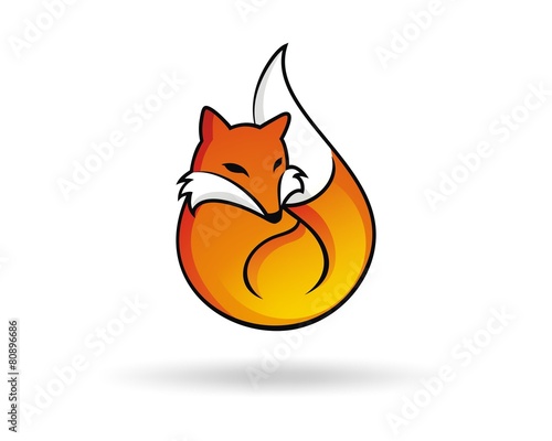 fox weasel civet orange fuel icon character vector