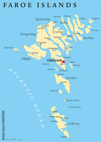 Faroe Islands Political Map