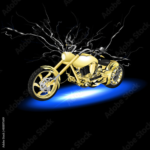 motorcycle with lightning photo