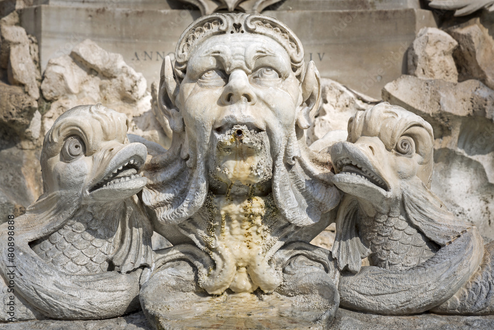 Detail am Brunnen von Giacomo della Porta, Rom, Italien