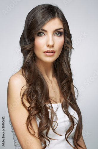 Hair style young woman portrait.Female model