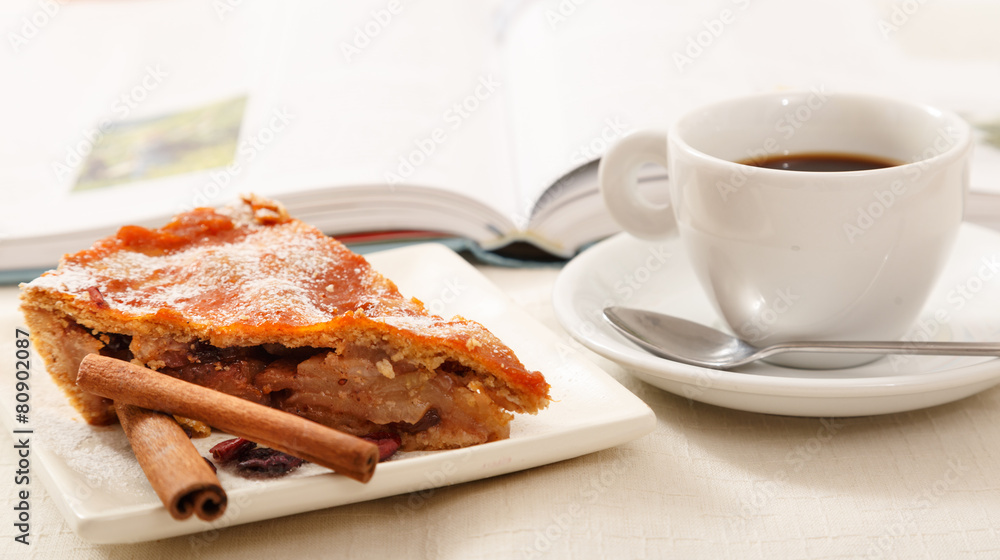 apple pie and cup of coffee apple pie and cup of coffee
