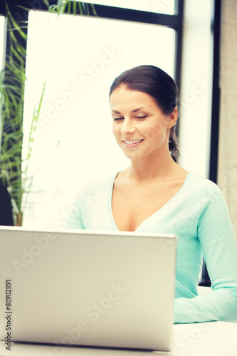 happy woman with laptop computer Free Download happy woman with laptop computer - GFXLoad