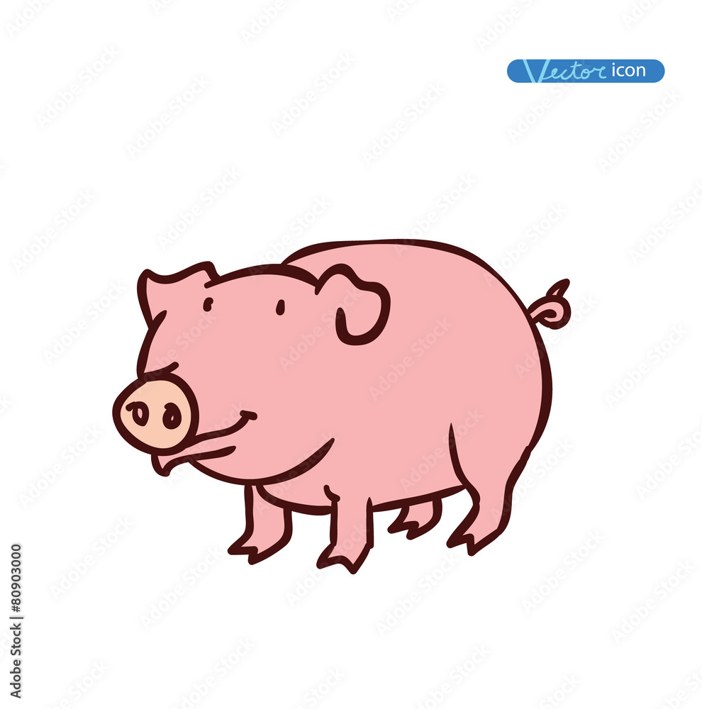pig, vector illustration