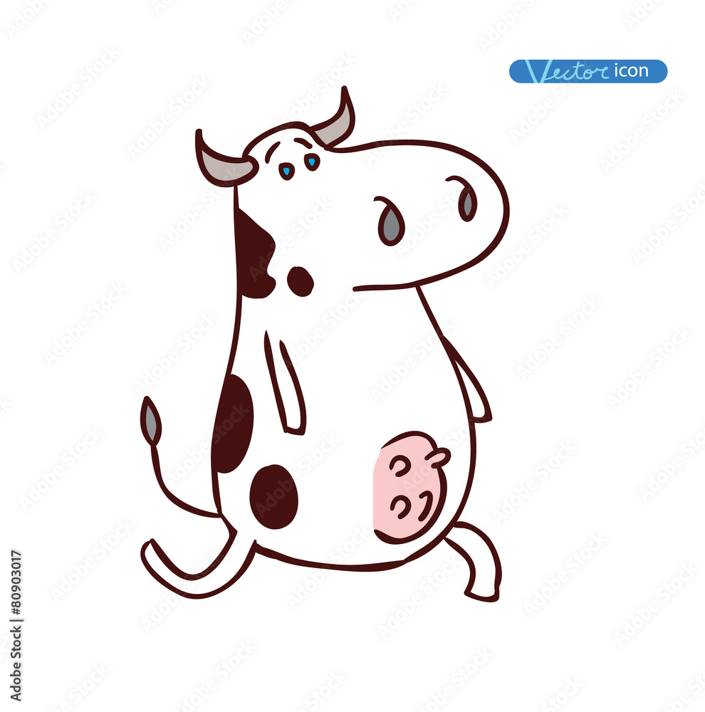 Cow icon, cartoon vector illustration. Cow icon, cartoon vector illustration.