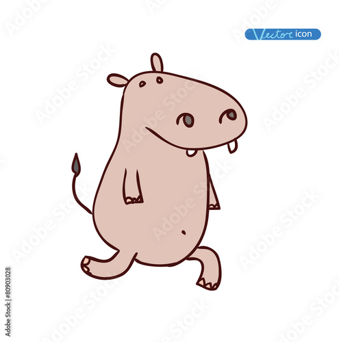 Hippo Cartoon animal, vector illustration. © Gabriel Jose