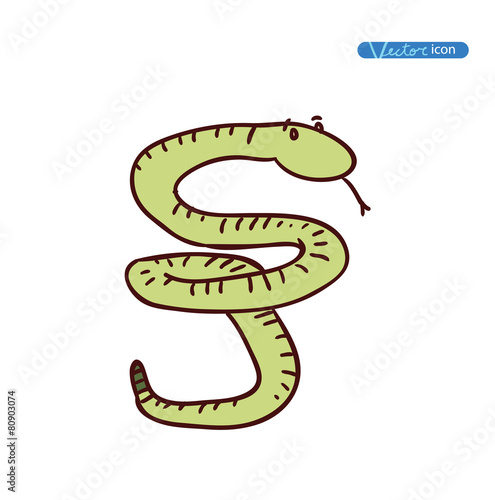snake icon. vector illustration.