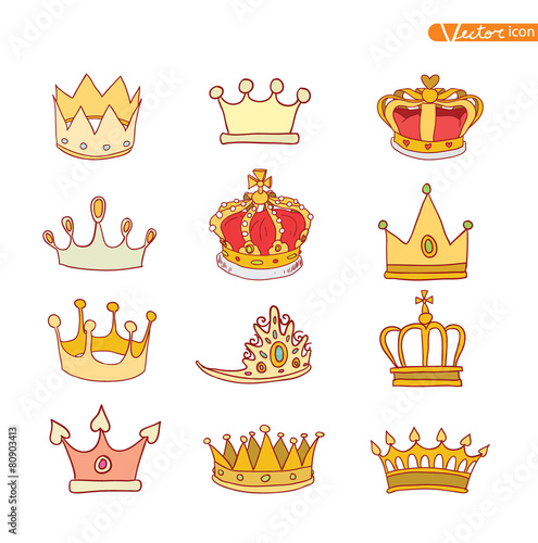 crown, vector  hand drawn vector.