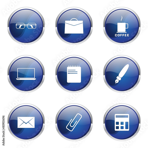 Office Work Blue Vector Button Icon Design Set Free Download Office Work Blue Vector Button Icon Design Set - GFXLoad