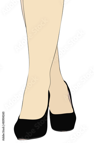 The sensual woman's legs