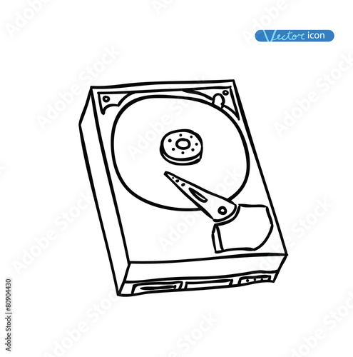 hard drive isolated, vector illustration.