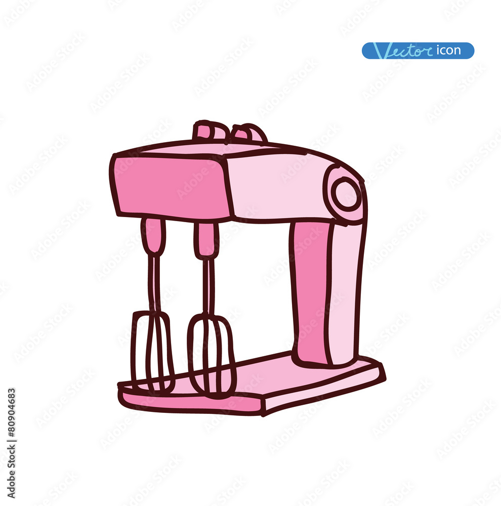 Electric food mixer hand drawn vector illustration. Electric food mixer hand drawn vector illustration.