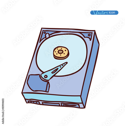 hard drive isolated, vector illustration.