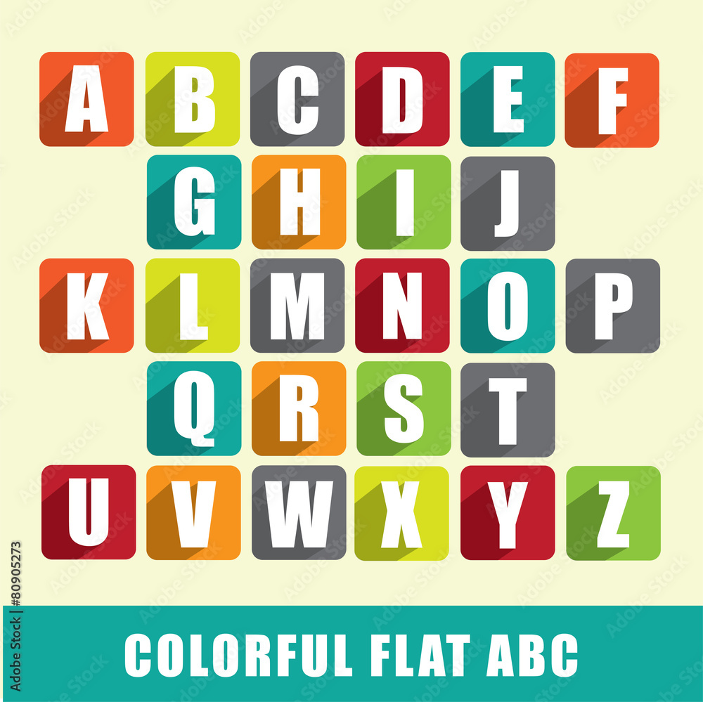 Alphabet - ABC with colorful flat design Alphabet - ABC with colorful flat design