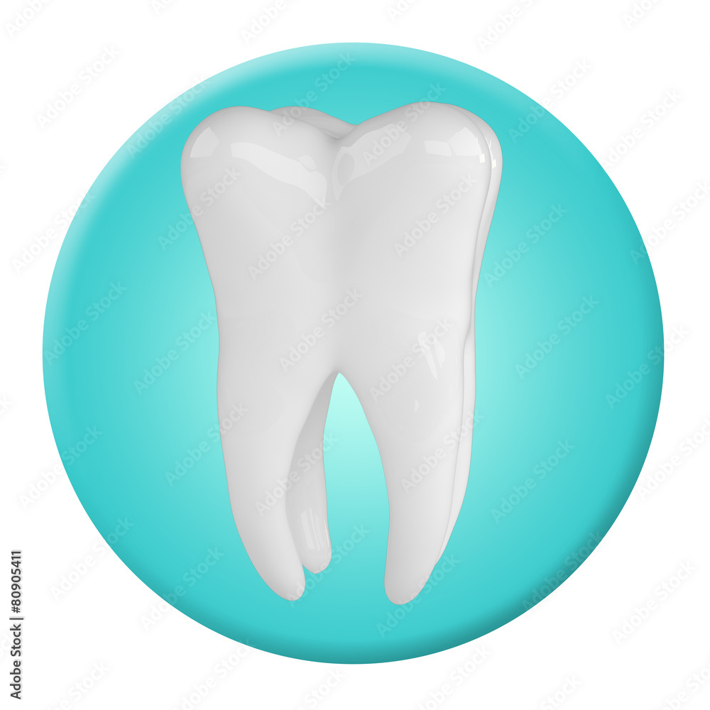 Tooth and dental over white background. 3d render Tooth and dental over white background. 3d render
