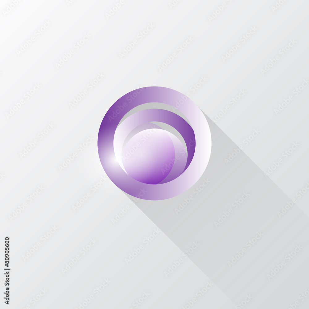 Obraz premium modern sphere volume logo on gray background with shadow