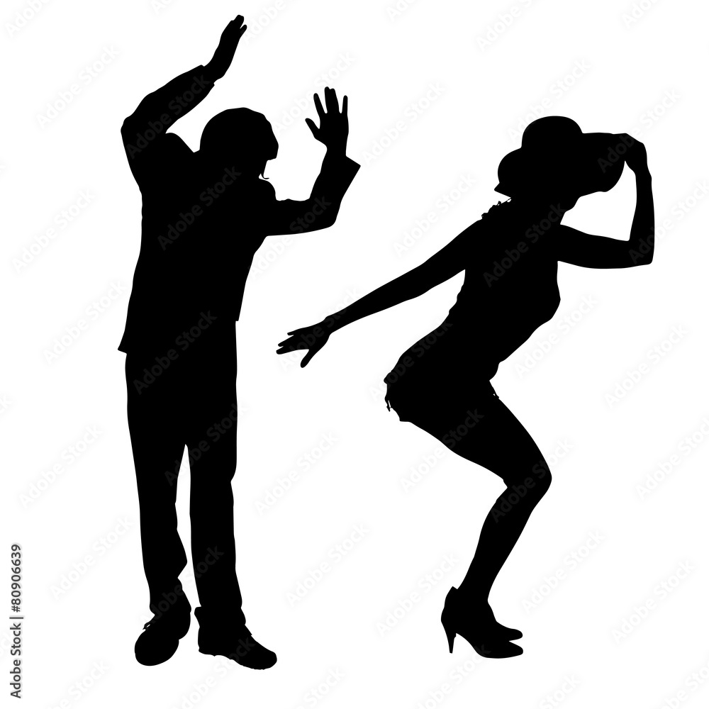 Fototapeta premium Vector silhouettes of people.