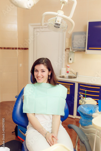 Woman patient at dentist consultation
