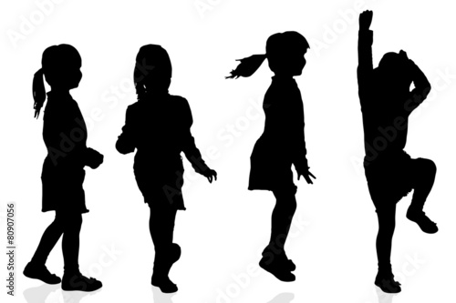 Foto Vector silhouette of a girl.