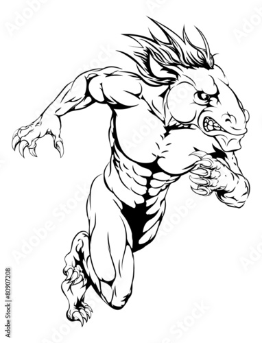 Horse sports mascot running