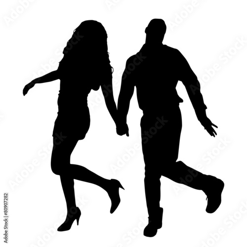 Vector silhouette of couple.