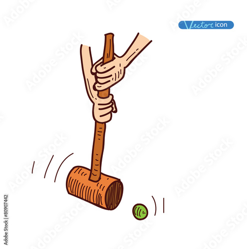 Slika na platnu hammer and a ball, crockett game.