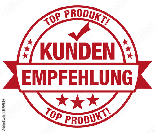 Kundenempfehlung - Top Produkt - Stempel