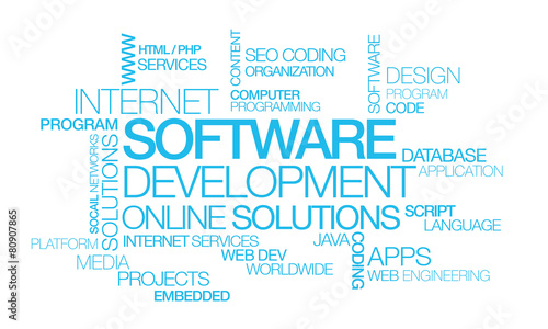 Software development apps computer programming word tag cloud