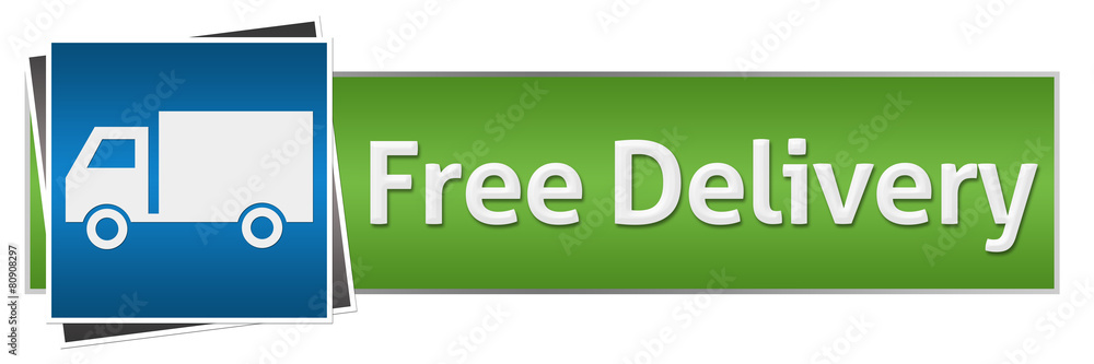 Free Delivery Green Blue With Truck Free Delivery Green Blue With Truck