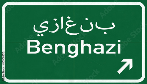 Benghazi Highway Road Sign
