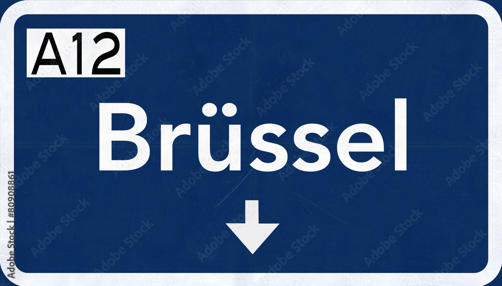 Brussel Belgium Highway Road Sign