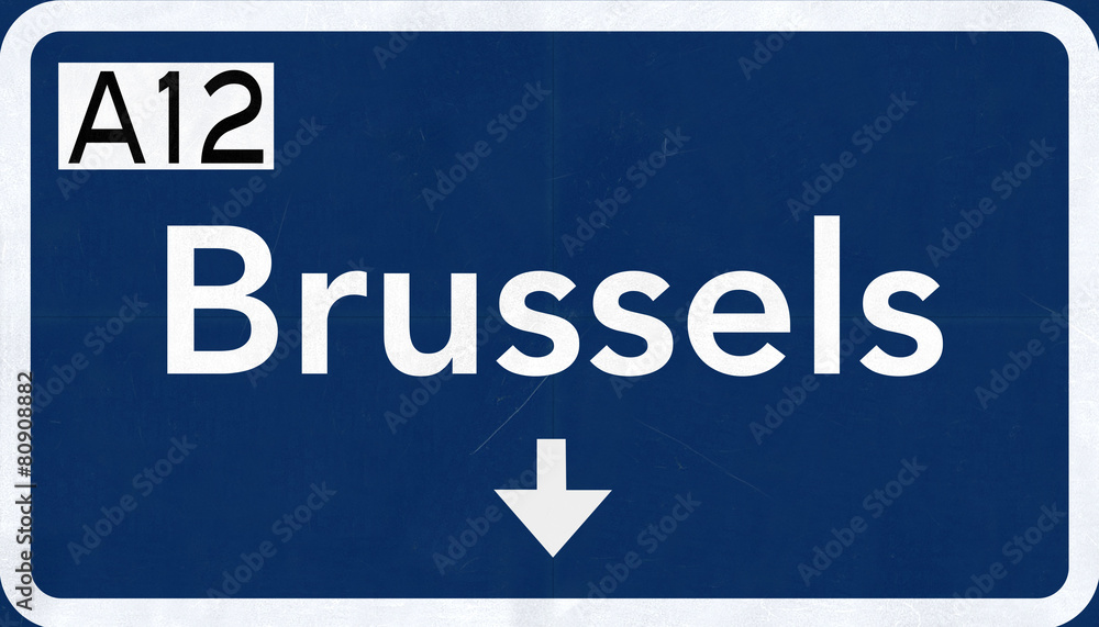 Brussels Belgium Highway Road Sign