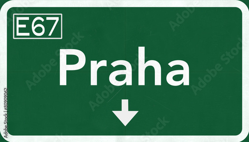 Praha Czech Republic Highway Road Sign