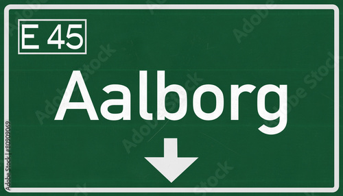 Aalborg Denmark Highway Road Sign