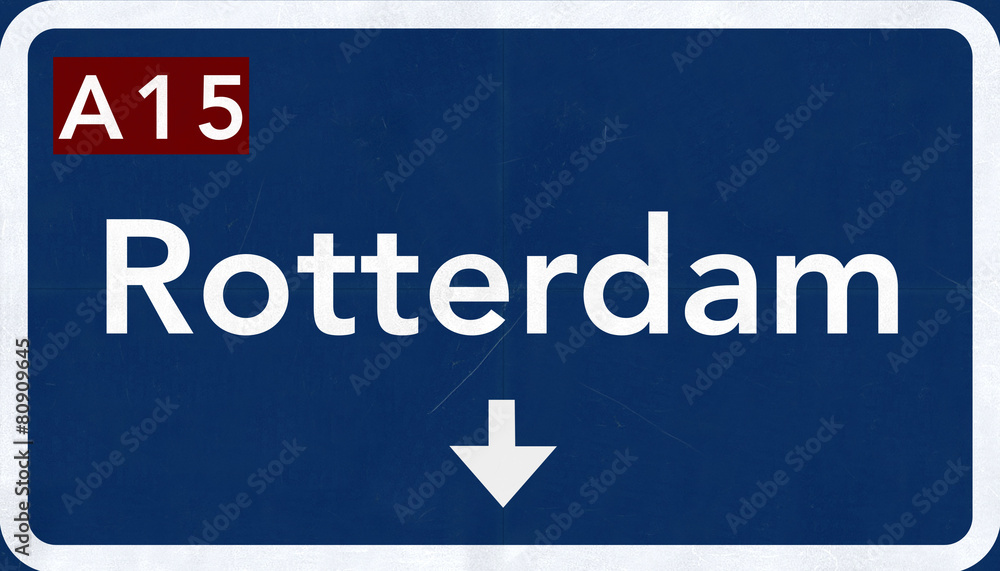 Rotterdam Netherlands Highway Road Sign