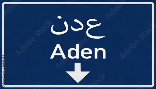 Aden Yemen Highway Road Sign